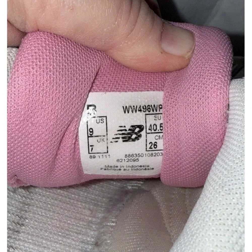 New Balance Womens Running Shoes 496 Size 9 White Pink WW496WP‎ Running Shoes